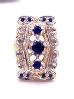 Zonder Minimumprijs - Cocktailring - 9 kt. Geel goud, Zilver, Sieraden, Tassen en Uiterlijk, Antieke sieraden