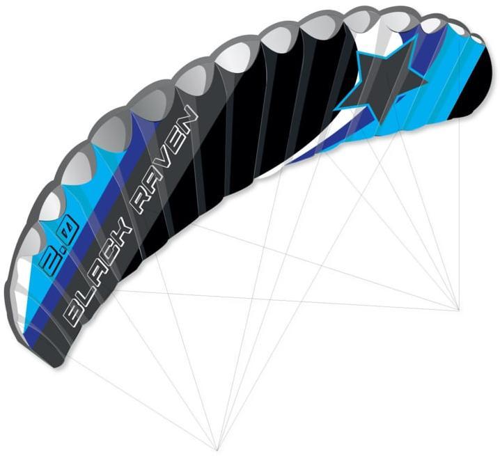 Matrasvlieger Black Raven 2.0 (200 x 60 cm) | Knoopkites -, Sport en Fitness, Vliegeren, Nieuw, Verzenden