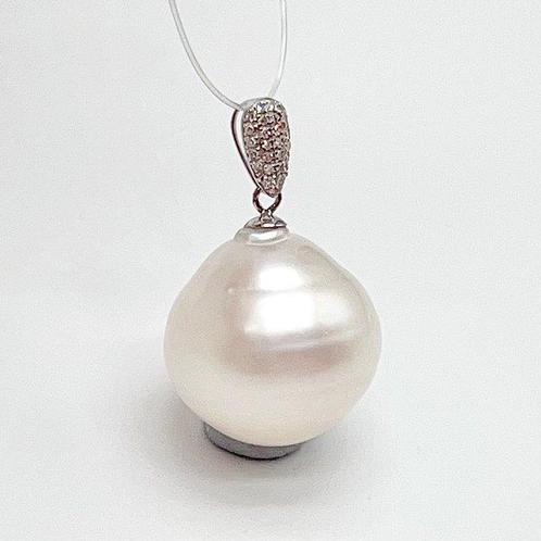 Zonder Minimumprijs - Hanger - 18 karaat Witgoud Parel -, Sieraden, Tassen en Uiterlijk, Antieke sieraden
