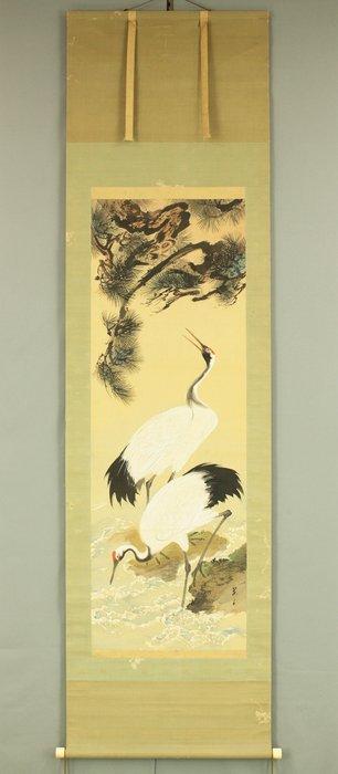 Twin Cranes and Old Pine Tree with Original Box (Tomobako) -, Antiek en Kunst, Antiek | Overige Antiek