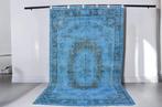 Vintage geometrisch blauw tapijt - Vloerkleed - 270 cm - 163, Antiek en Kunst