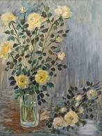 Escuela impresionista (XX) - NO RESERVE - Jarrón de rosas, Antiek en Kunst