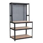 Benson Robuuste werkbank - hout en staal - 180x90x60 cm -..., Ophalen of Verzenden, Nieuw