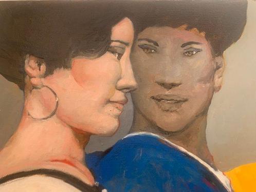 Goffredo Civitarese (1936-2016) - Lei di profilo e l’altra, Antiek en Kunst, Kunst | Schilderijen | Modern