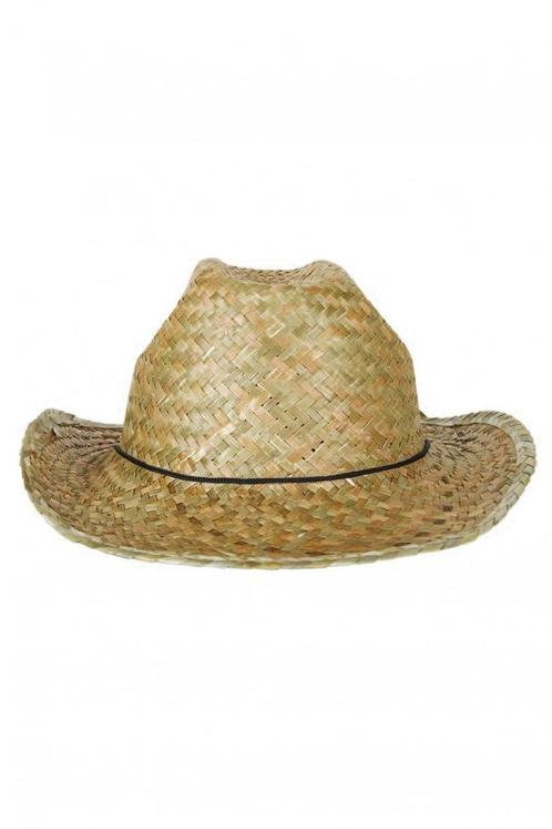 Cowboyhoed Stro Bruin Western Rodeo Ranger Cowboy Hoed Riet, Kleding | Heren, Carnavalskleding en Feestkleding, Nieuw, Overige maten