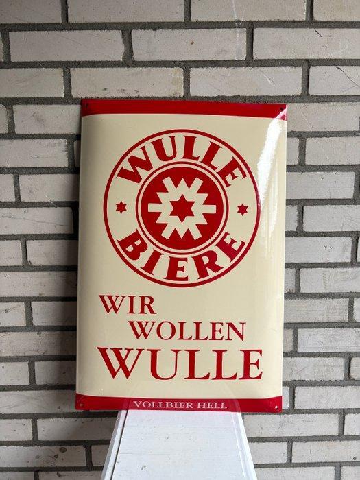 Emaille reclamebord - XL Emaille bord – Wulle Biere – “Wir, Antiek en Kunst, Antiek | Wandborden en Tegels