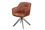 Draaibare design stoel EUPHORIA bruin fluweel met armleuning, Huis en Inrichting, Stoelen, Nieuw, Ophalen of Verzenden