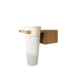 Badmeubel Kimy Oak Pedestal Wit-120x30x50-Mist, Huis en Inrichting, Verzenden, Nieuw, Wastafelkast