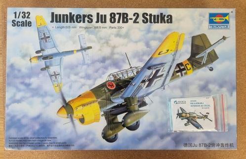 Trumpeter 03214 Ju 87B-2 Stuka 1:32 + Quinta 3D decals, Hobby en Vrije tijd, Modelbouw | Vliegtuigen en Helikopters, Verzenden
