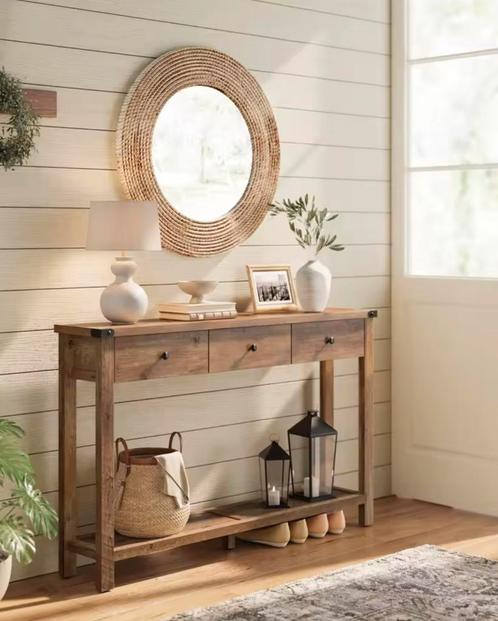 Nieuwe Consoletafel Landelijk Design – 3 Laden, 120×24×76 cm, Antiek en Kunst, Antiek | Meubels | Tafels, Verzenden