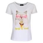 Verysimple • wit t-shirt cool kat • 34 (IT40), Kleding | Dames, Tops, Verzenden, Nieuw, Maat 34 (XS) of kleiner, Wit