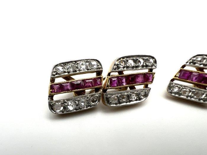 Manchetknopen - 18 karaat Roségoud Diamant (Natuurlijk) -, Sieraden, Tassen en Uiterlijk, Antieke sieraden