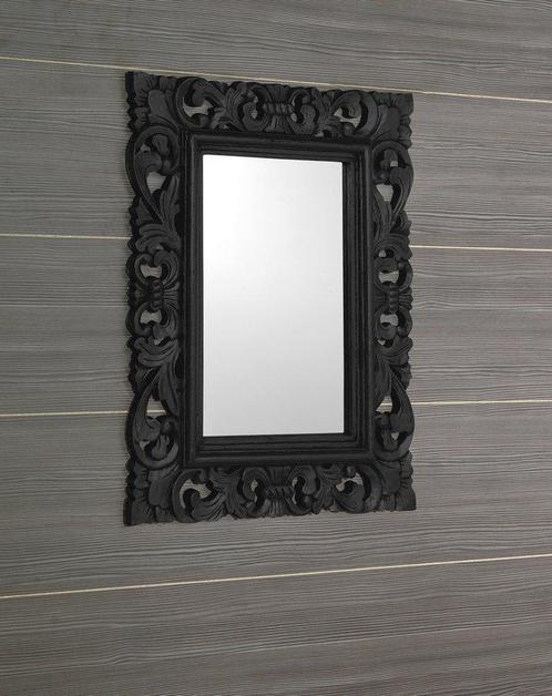 Samblung spiegel met houten lijst 60x80 zwart, Huis en Inrichting, Woonaccessoires | Spiegels, Ophalen of Verzenden
