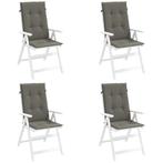 vidaXL Stoelkussens 4 st hoge rug 120x50x4 cm stof, Huis en Inrichting, Woonaccessoires | Kussens, Verzenden, Nieuw, Grijs