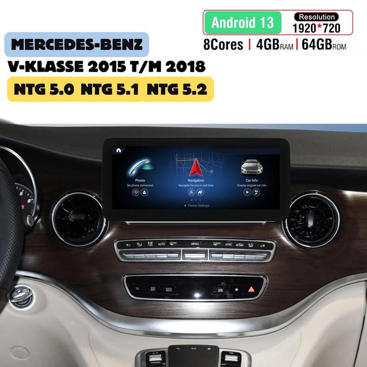 Mercedes V-Klasse CarPlay Autoradio 2015 t/m 2018 Android, Auto diversen, Autoradio's, Ophalen of Verzenden