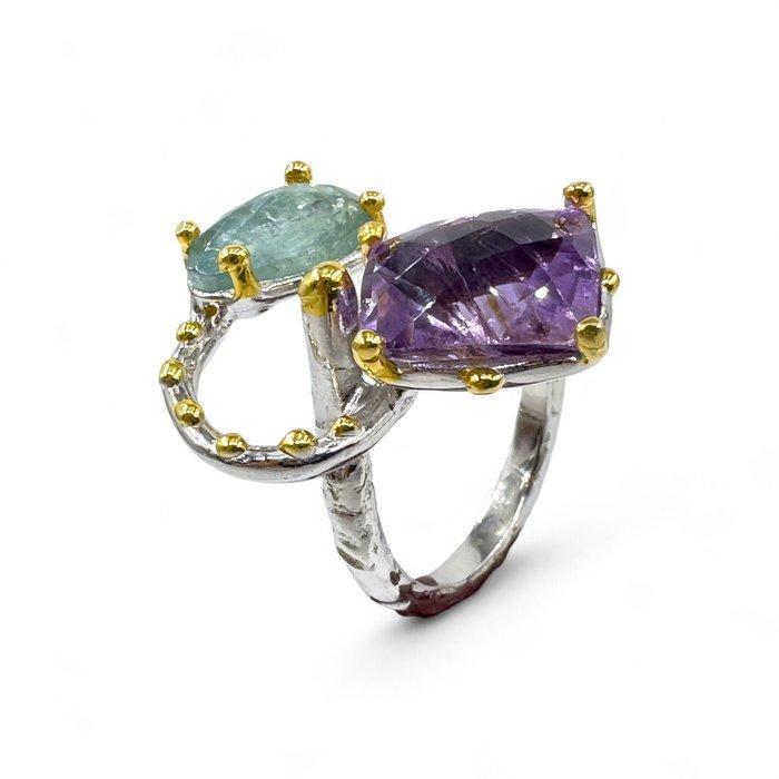 Zonder Minimumprijs - Ring Zilver - 10.90ct. tw. Amethist -, Sieraden, Tassen en Uiterlijk, Ringen