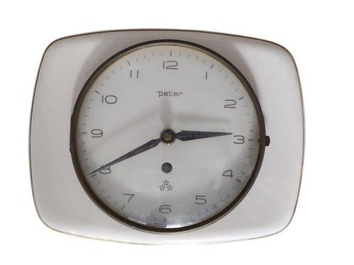 Klok - LOT: 5 Vintage Wandklokken - Porselein - Junghans -, Antiek en Kunst, Antiek | Klokken