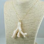 Koraal - Verguld, Zilver - Ketting met hanger - ROZE KORAAL, Verzamelen, Nieuw