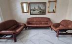 Sofa - Hout, Leder - Vintage Palissander-bankstel – Brutale