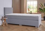 ACTIE! 1-Persoons boxspring Cannes 90 200 Grijs, 90 cm, Eenpersoons, Verzenden, Nieuw