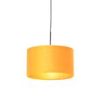 Hanglamp met velours kap oker met goud 35 cm - Combi, Huis en Inrichting, Lampen | Hanglampen, Nieuw, Overige stijlen