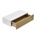 [en.casa] Wandplank met lade 50x24x12cm - wit en houtlook, Huis en Inrichting, Woonaccessoires | Wandplanken en Boekenplanken