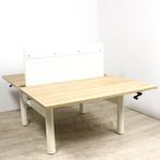 Gispen TM slinger duo-bureau, 140x80cm, wit-midden eiken, Huis en Inrichting, Bureaus, Ophalen of Verzenden, Nieuw