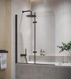 Badwand Austin 120 x 140 cm Zwart Badscherm Draaibaar 5 mm, Verzenden, Nieuw, Bad
