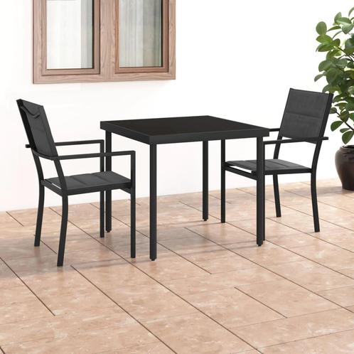 vidaXL 3-delige Tuinset staal, Tuin en Terras, Tuinsets en Loungesets, Tuinset, Nieuw, 2 zitplaatsen, Rvs, Verzenden