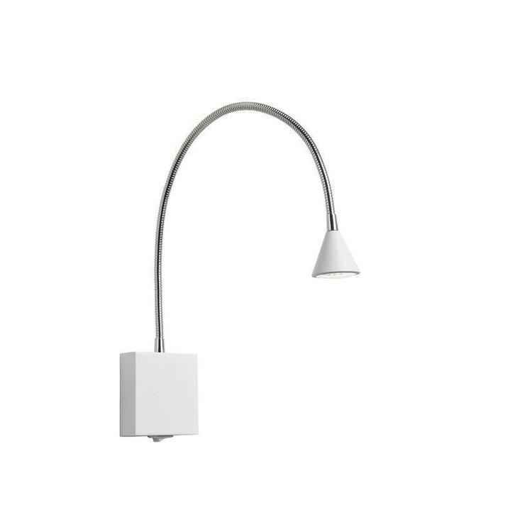Witte wandlamp modern, Buddy, 3W, 4000K LED, met schakelaar, Huis en Inrichting, Lampen | Wandlampen, Nieuw, Metaal, Ophalen of Verzenden