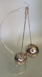2 x Thee ei-bal, sterling zilver - Theezeef - .925 zilver