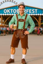 Groen Oktoberfest Kostuum met Bruine Lederhosen - Maat M, Ophalen of Verzenden, Nieuw, Maat 48/50 (M)