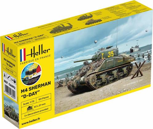 Heller - 1/72 Starter Kit M4 Sherman D-dayhel56892, Hobby en Vrije tijd, Modelbouw | Overige, 1:50 tot 1:144, Nieuw