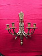 Wandlamp - Verguld messing - kandelaar voor kaarsen, Antiek en Kunst