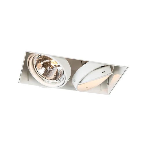 Inbouwspot wit draai- en kantelbaar AR111 Trimless 2-lichts, Huis en Inrichting, Lampen | Spots, Nieuw, Overige materialen