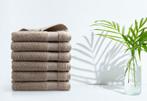 6 luxe taupe handdoeken van hotelkwaliteit (50 x 100 cm), Nieuw