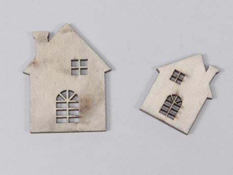 Houten huisjes oth 10 stuks grijs 5/7cm. nieuwe, Hobby en Vrije tijd, Knutselen, Nieuw, Ophalen of Verzenden