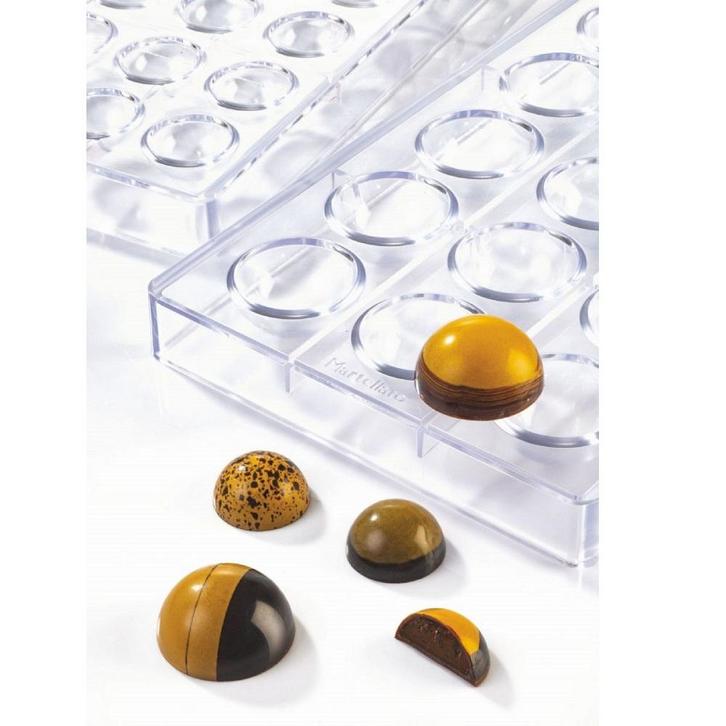 Martellato Bonbonvorm Halve Bol (28x) Ø25mm, Hobby en Vrije tijd, Taarten en Cupcakes maken, Nieuw, Verzenden