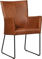 Cognac leren industriële eetkamerstoel - Granada leer Savann, Huis en Inrichting, Stoelen, Overige kleuren, Nieuw, Leer, Ophalen of Verzenden