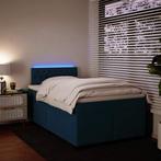 vidaXL Boxspring met matras fluweel blauw 120x190 cm, Huis en Inrichting, Slaapkamer | Bedden, Nieuw, 190 cm of minder, Twijfelaar