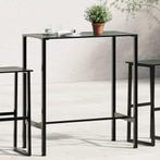 vidaXL Bartafel 100x50x110 cm gepoedercoat staal zwart, Verzenden, Nieuw, Metaal