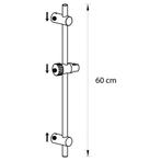 Glijstangset Differnz 60 cm Met Handdouche en Doucheslang, Ophalen of Verzenden, Nieuw