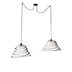 Design hanglamp 2-lichts met spiraal kap 50 cm - Scroll, Huis en Inrichting, Lampen | Hanglampen, Nieuw, Overige materialen, Design