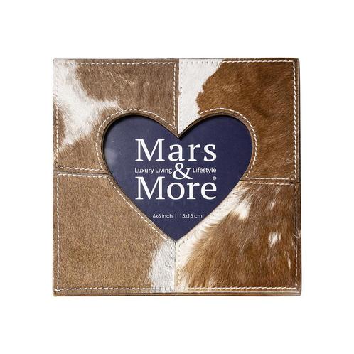 *fotolijst koe hart bruin/wit 20x20cm*, Huis en Inrichting, Woonaccessoires | Overige, Verzenden