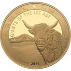 Gouden Ghana Giants of the Ice Age 1 oz 2021 Bos Taurus, Postzegels en Munten, Munten | Afrika, Goud, Losse munt, Overige landen