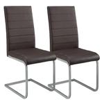 2 Eetkamerstoelen / stoel - Vegas - Kunstleer - Bruin, Nieuw, Leer, Twee, Modern