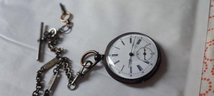 pocket cylindre + lancuszek z kluczykiem - EV - pocket watch, Sieraden, Tassen en Uiterlijk, Horloges | Heren