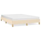 Creme Bed 140x200 - Strak Design | Tweedekansje | 68%!, 200 cm, Stof, Nieuw, Tweepersoons