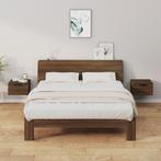 vidaXL Nachtkastjes 2 st wandgemonteerd 34x30x20 cm bruin, Minder dan 45 cm, Verzenden, Nieuw, Minder dan 55 cm