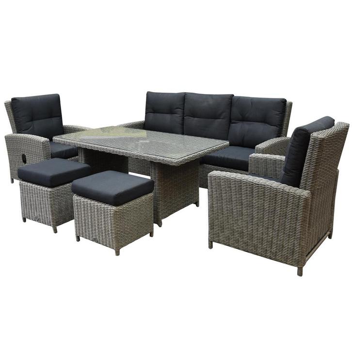 San Marino stoel-bank dining loungeset verstelbaar 6-delig, Tuin en Terras, Tuinsets en Loungesets, Nieuw, Wicker, Ophalen of Verzenden